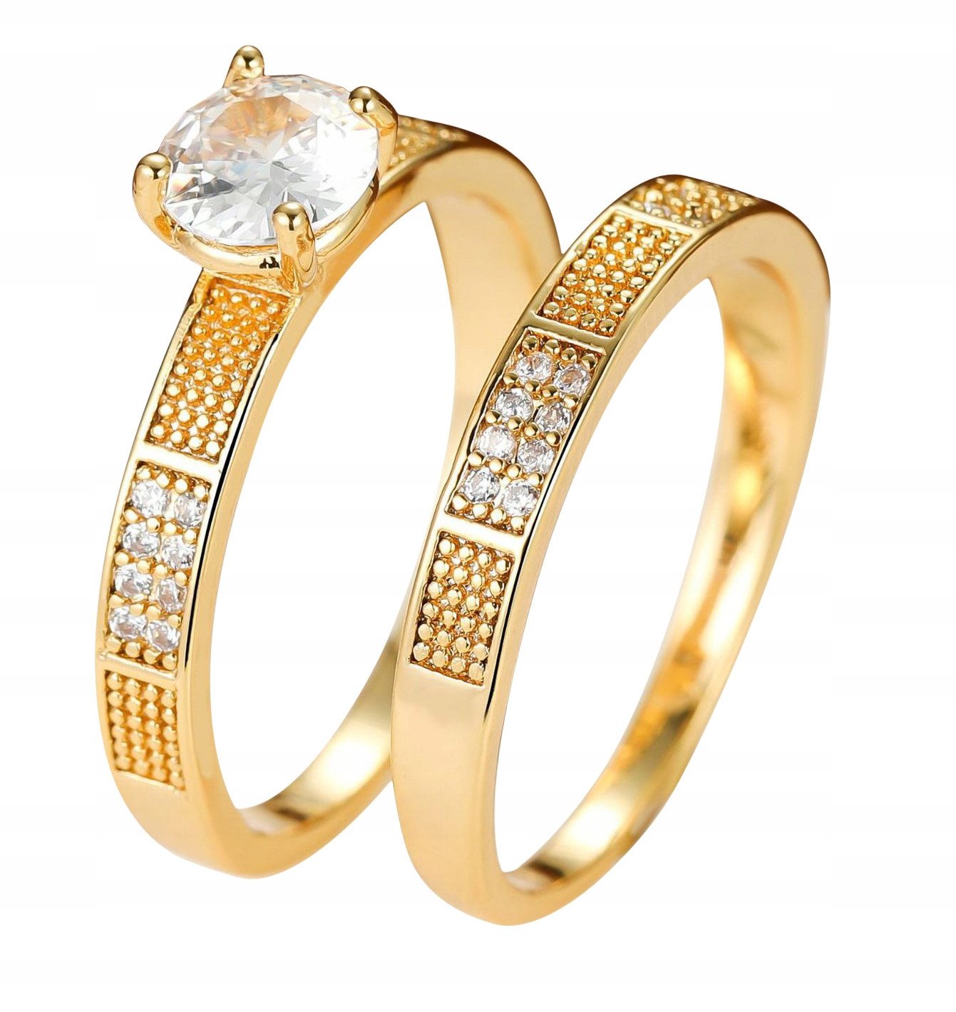 Złote OBRĄCZKI ŚLUBNE STAL Para POZŁACANE r.17/19