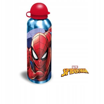 Butelka aluminiowa / bidon / korek niekapek / Spiderman / niebieska
