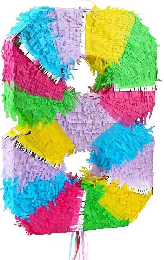 Piniata cyfra 8 pastelowa 50x35x7.5cm