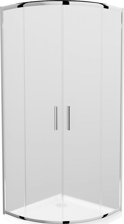 Mexen Mexen Rio kabina prysznicowa półokrągła 90 x 90 cm, szron, chrom + brodzik Flat, biały - 863-090-090-01-30-4110