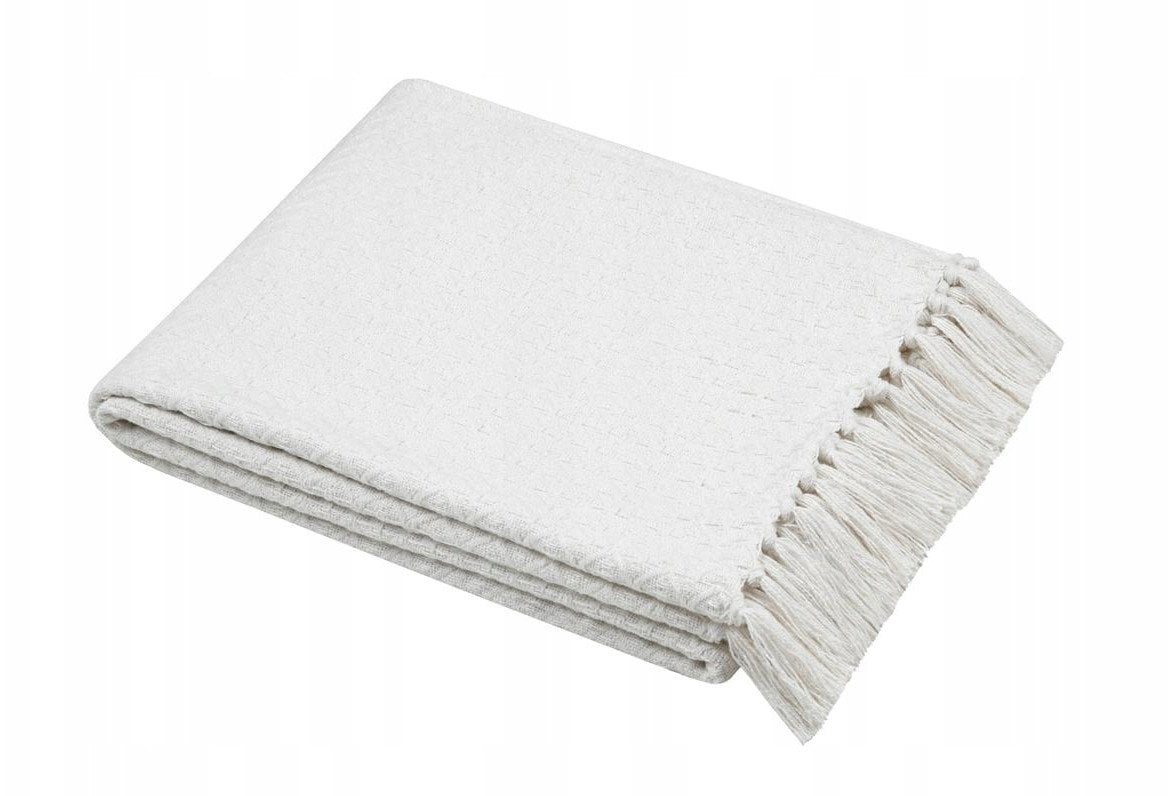 Koc bawełninany z frędzlami, BALMA, 125 x 150 cm