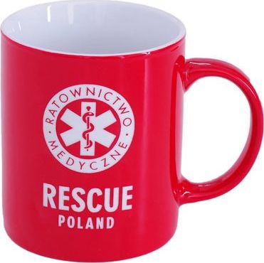 Polska Firma Kubek RESCUE POLAND Ratownictwo Medyczne 300 ml KNO2 czerwony