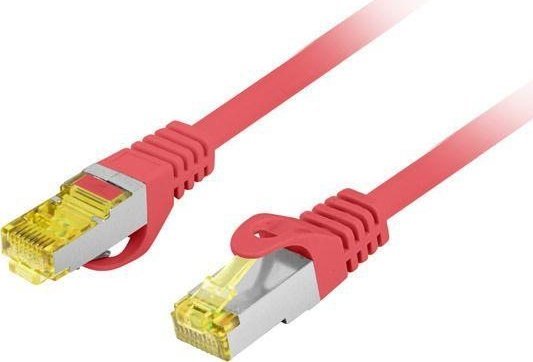 Lanberg PATCHCORD KAT.6A S/FTP LSZH CU 0.5M CZERWONY FLUKE PASSED LANBERG