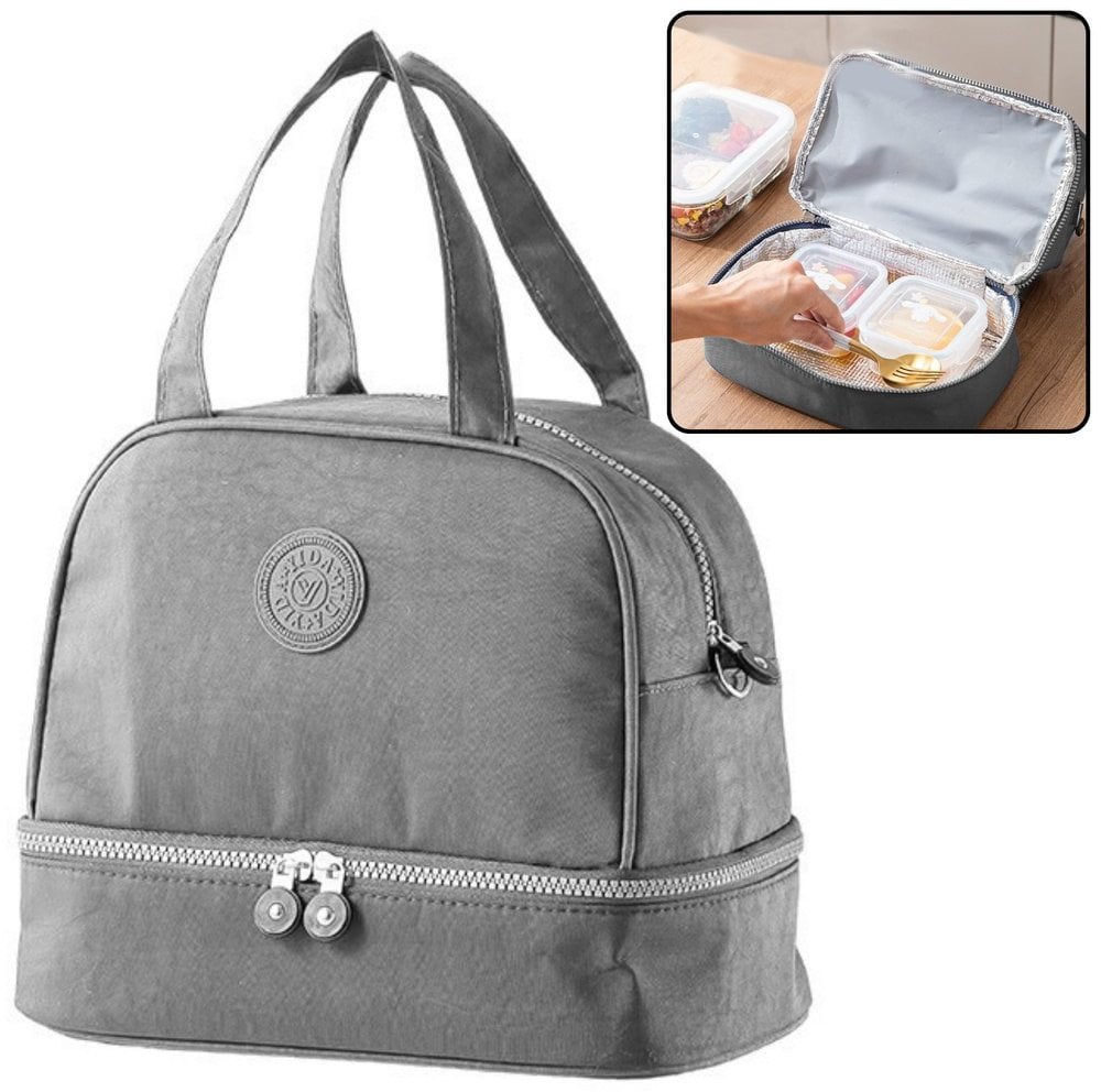 Torba Termiczna Izolacyjna Śniadaniowa Pas z Regulacją Szara 27cm