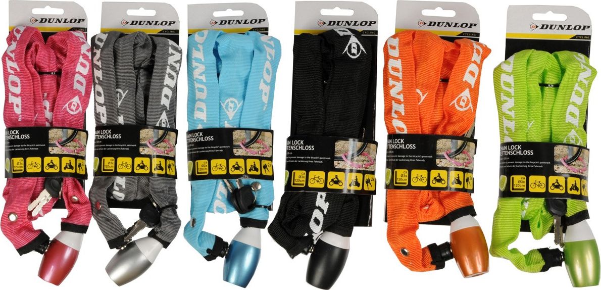 Dunlop Zapięcie rowerowe łańcuch na zamek dł. 120cm