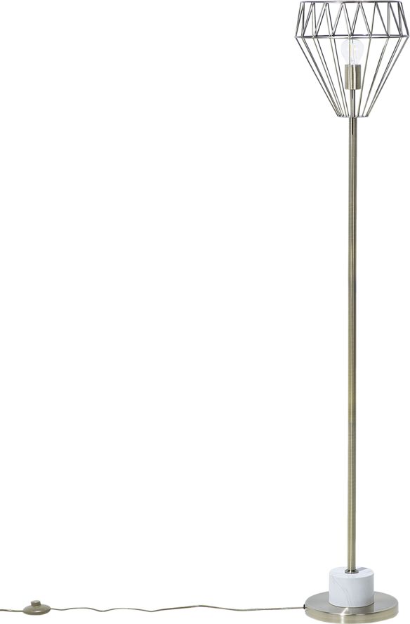 Lampa podłogowa Beliani Lampa podłogowa metalowa mosiężna MOONI