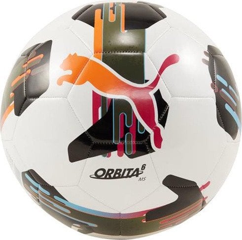 Piłka nożna Puma Orbita 6 MS biało-pomarańczowo-czarna 84335 01 4