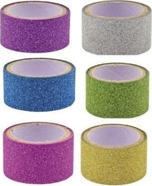 Taśma z brokatem 18mm 6szt MIX