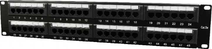 Gembird Patch panel 19" 2U 48x RJ-45 kat.5E (NPP-C548CM-001)