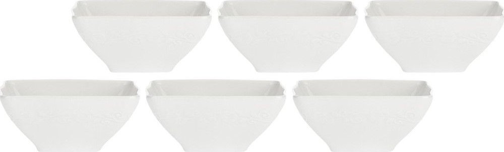 NPC Polska La Porcellana Bianca Zestaw 6 misek kwadratowych głębokich 11 cm biały