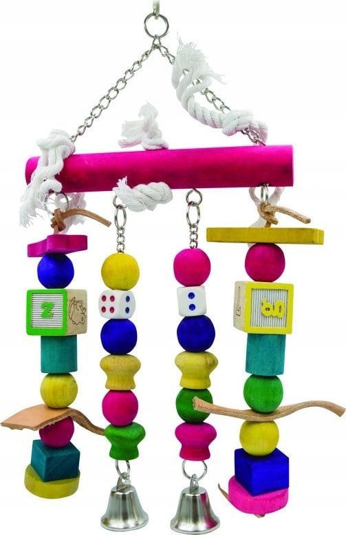 Panama Pet Panama Pet wisząca zabawka - 3 drewniane dyski z linami 42 cm