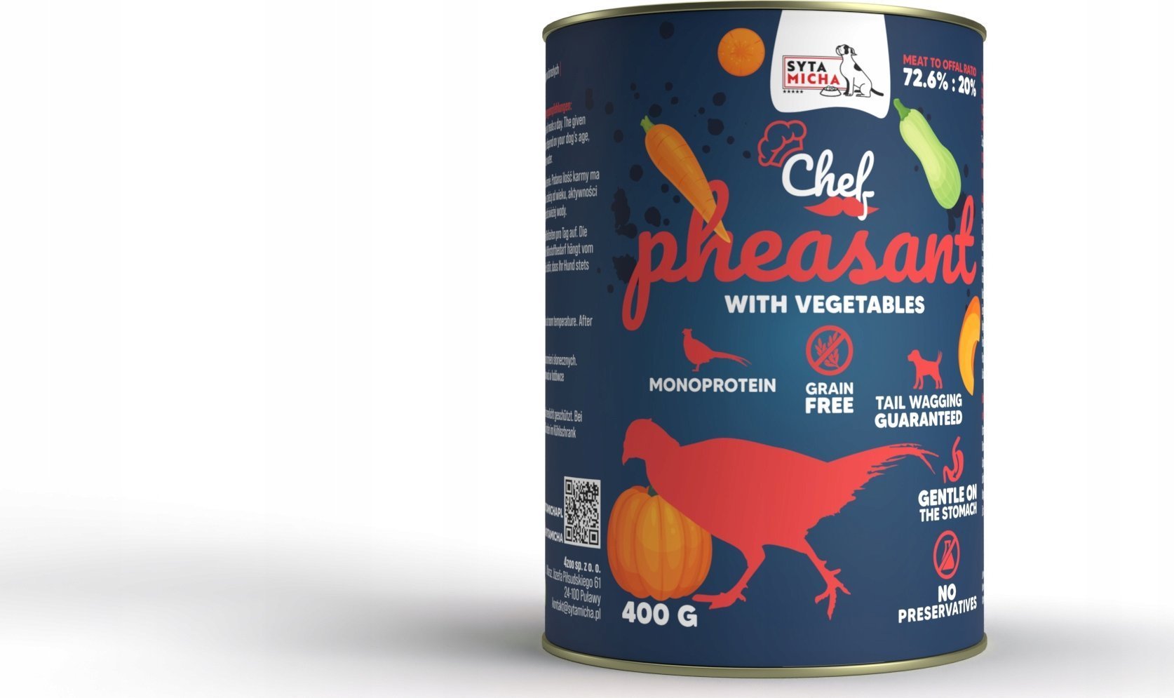 Syta Micha SYTA MICHA mokra karma bażant z warzywami 400g pies