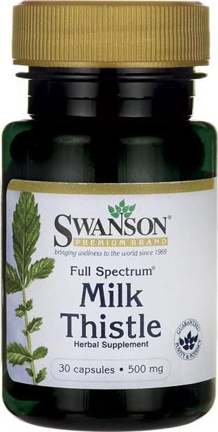 Swanson Swanson - Ostropest Plamisty, 500mg, 30 kapsułek