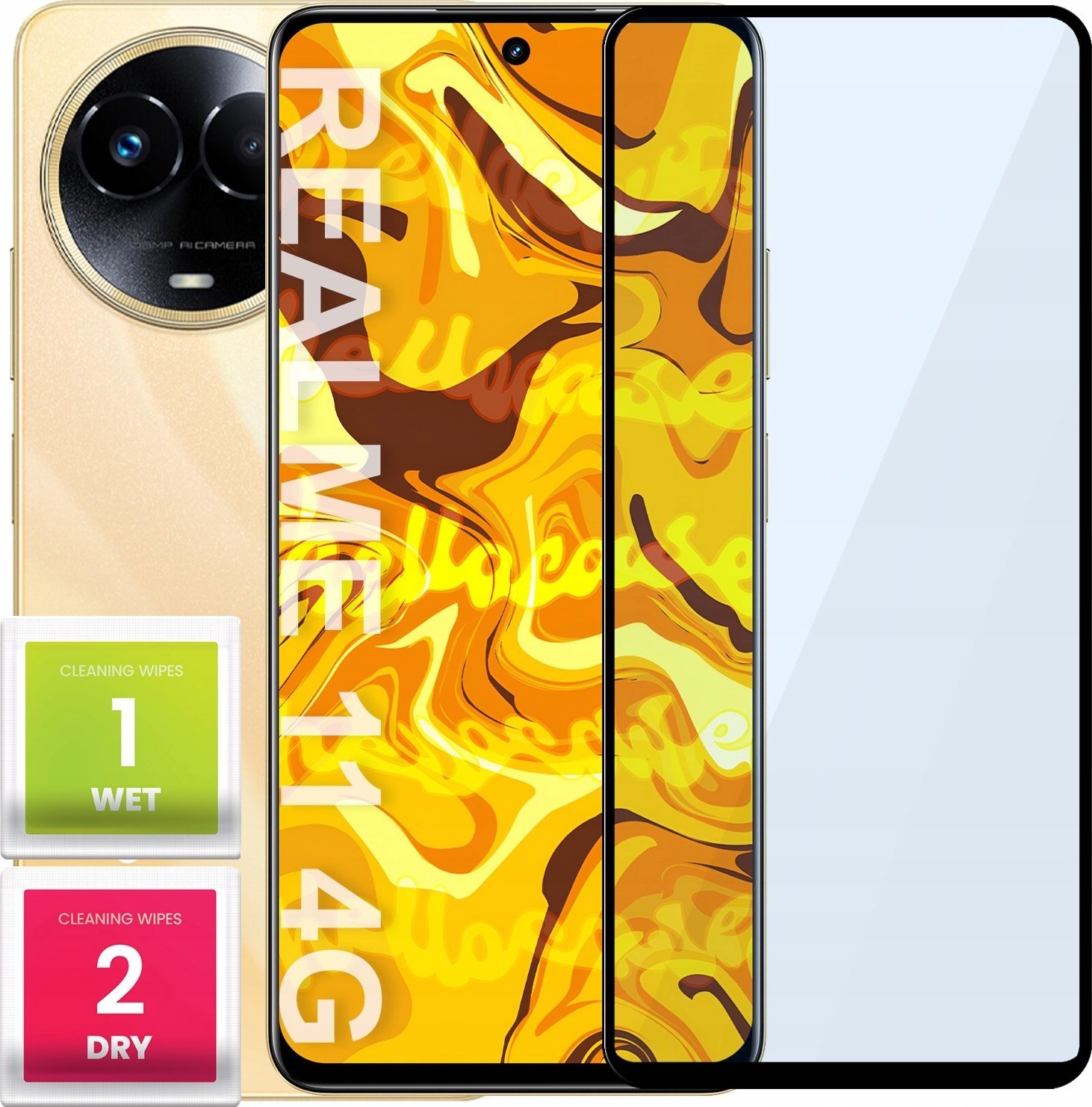 Hello Case SZKŁO HARTOWANE DO REALME 11 4G PEŁNE NA CAŁY EKRAN SZKIEŁKO OCHRONNE 5D 9H