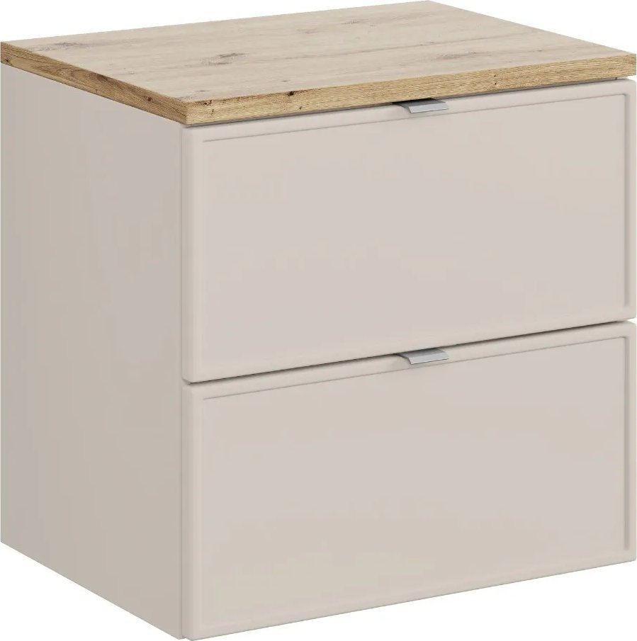 Szafka pod umywalkę nablatową BELLA CASHMERE 82-60-2S z blatem 60 cm kaszmir/dąb artisan COMAD