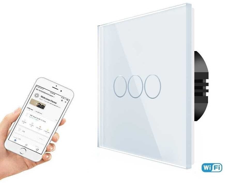 Hurtel Spring Tripolis sensorinis jungiklis, nuotolinis valdymas (WIFI), Baltas