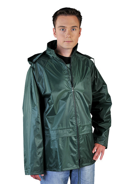 Reis Kurtka przeciwdeszczowa z kapturem XL zielona