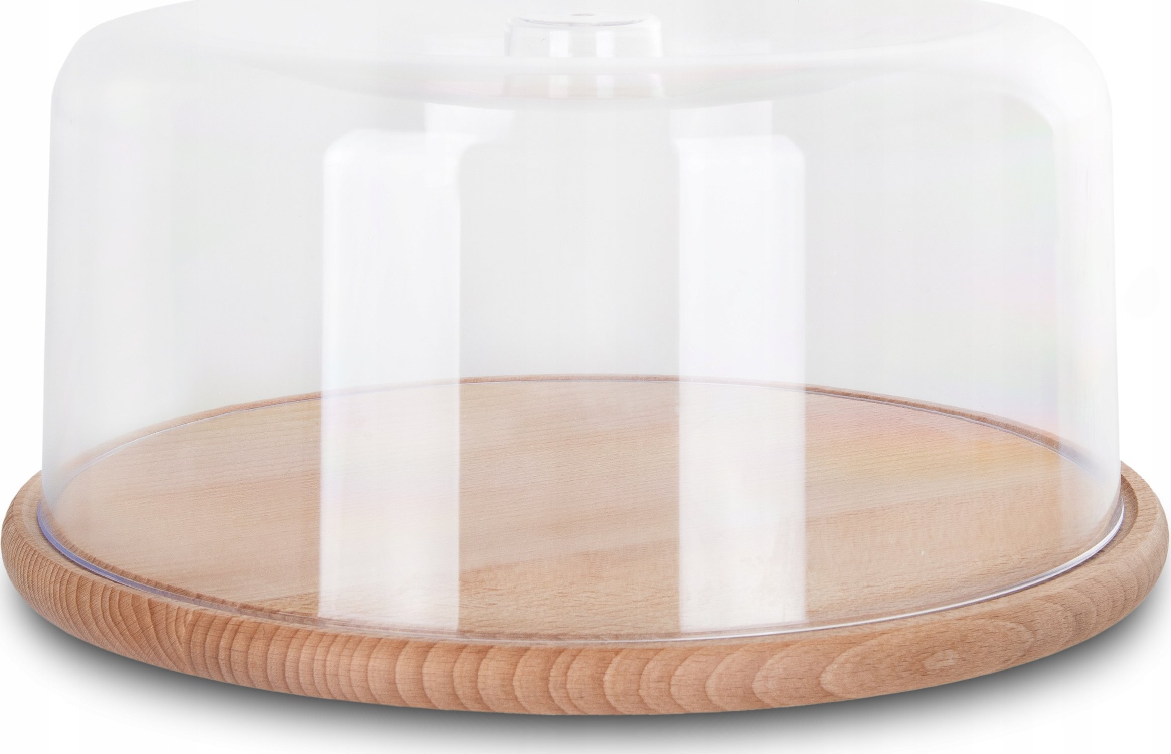 Practic Drewniana patera z przeźroczystym kloszem, Ø 30 cm