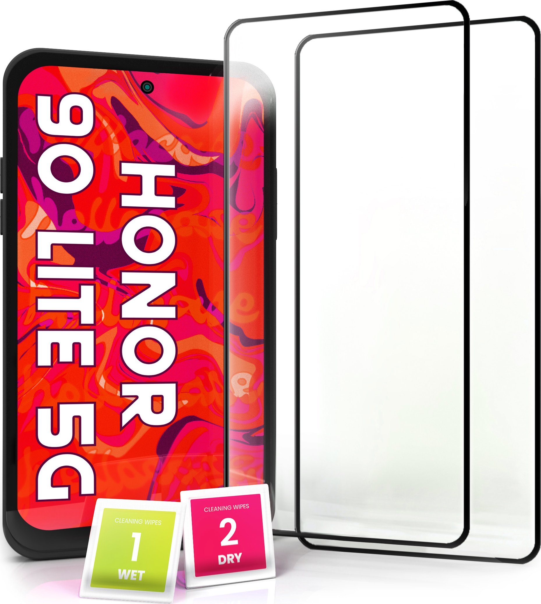 Hello Case 2-pak Szkło Hartowane do Honor 90 Lite 5G Ochronne Pełne cały ekran 5D 9H