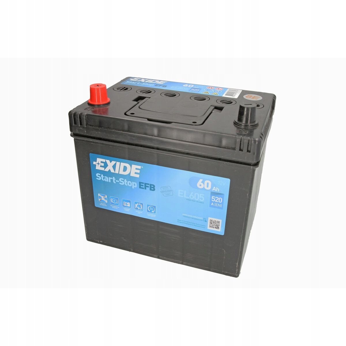 EXIDE EL605 EFB 60Ah 520A (EN) 12V akumuliatorius