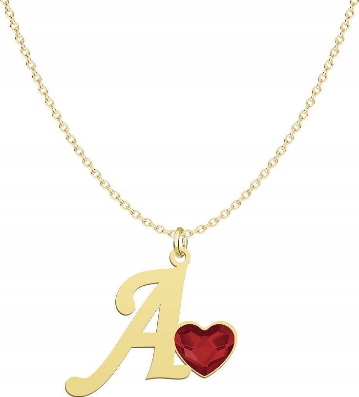 Radziszewska Jewellery Dzień Kobiet Złoty Naszyjnik litera A Serce Prezent DEDYKACJA GRATIS