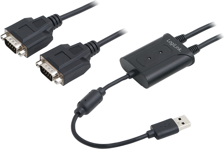 Adapter USB LogiLink USB - RS-232 x2 Czarny (AU0031)