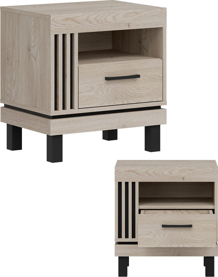 BogFran Szafka nocna L/P uniwersalna z szufladą Nakastlik Dąb Lamele Loft MATI MI19