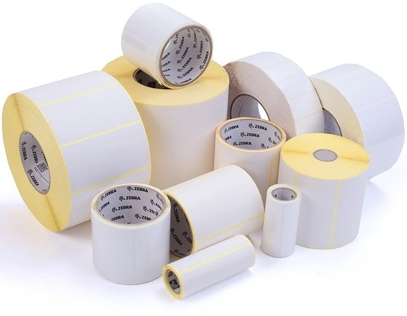 Zebra 3003725, White, Self-adhesive printer label, Paper, Thermal transfer, Permanent, Universal