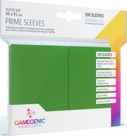 Gamegenic Gamegenic: Prime CCG Sleeves (66x91 mm) - Green, 100 sztuk
