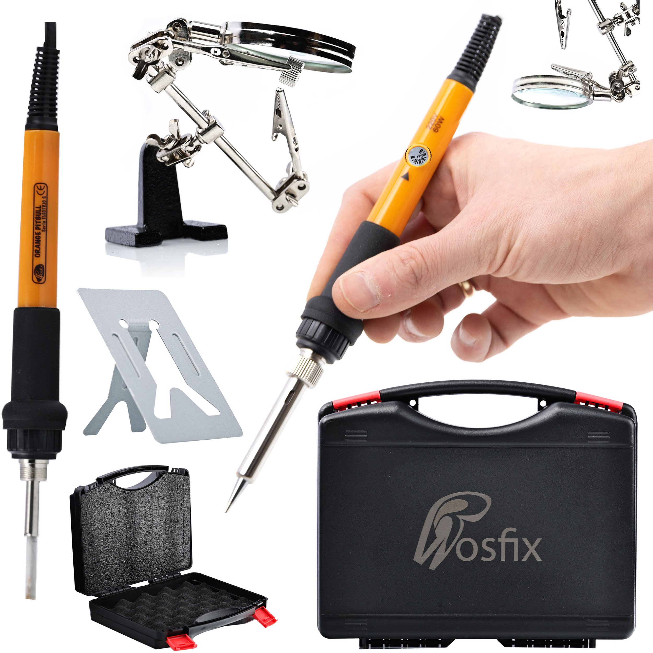 ZESTAW LUTOWNICA REGULACJA 60W GROTY PODSTAWKA ROSFIX TRZECIA RĘKA WALIZKA