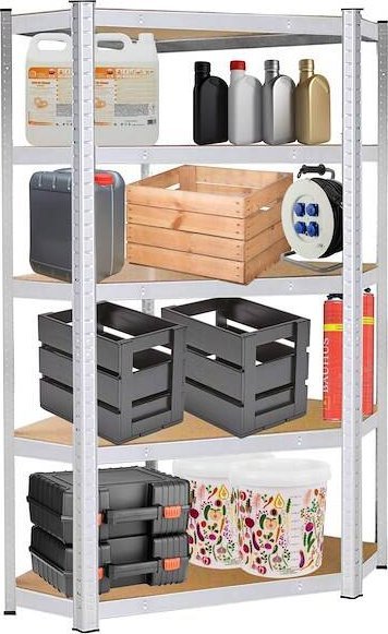 Springos Regał metalowy narożny z 5 półkami 180x90x40 cm 875 kg do garażu, piwnicy UNIWERSALNY