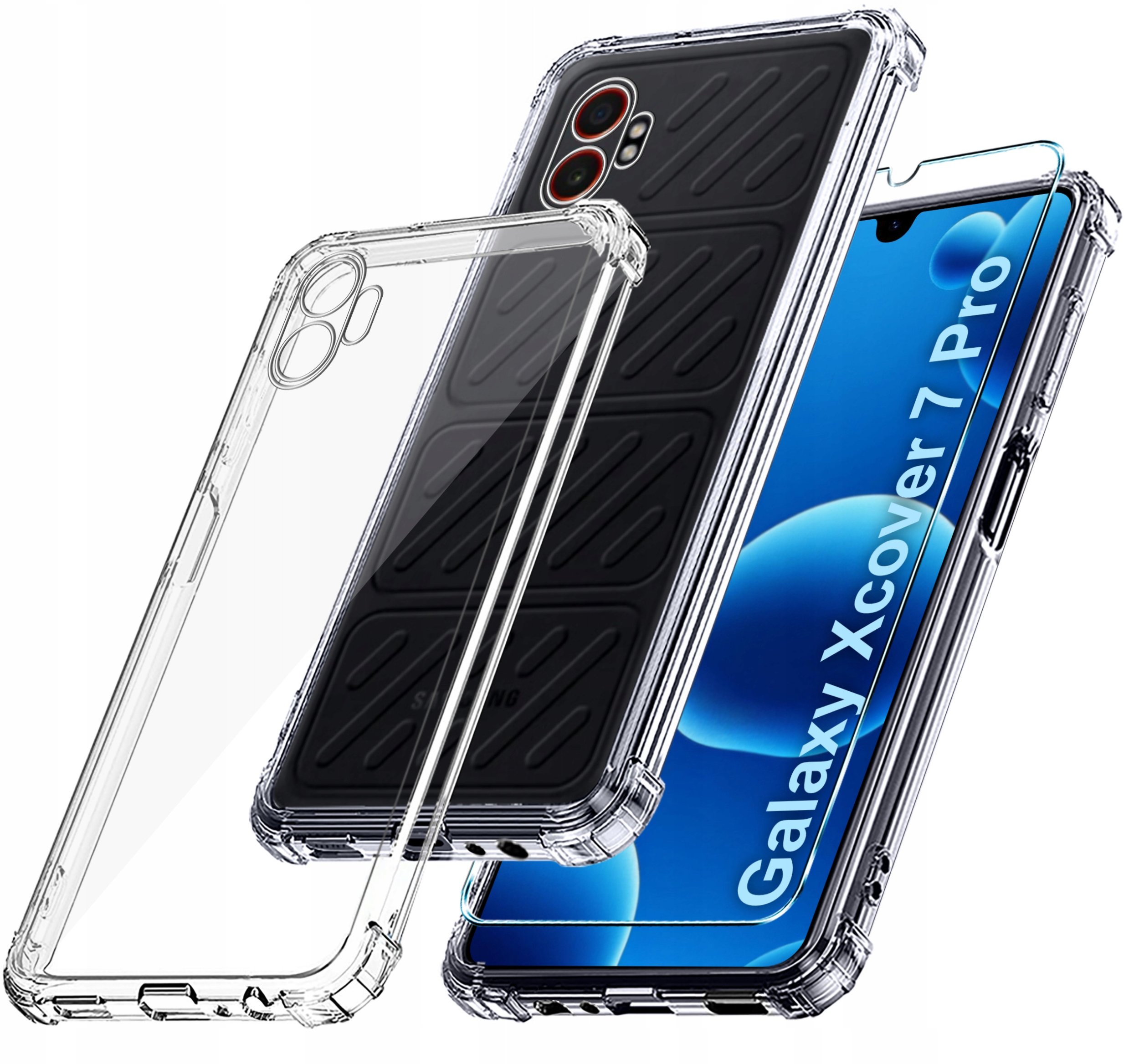 Etui do Samsung Xcover 7 Pro PANCERNE CASE SILICON GUMOWE SLIM SZKŁO