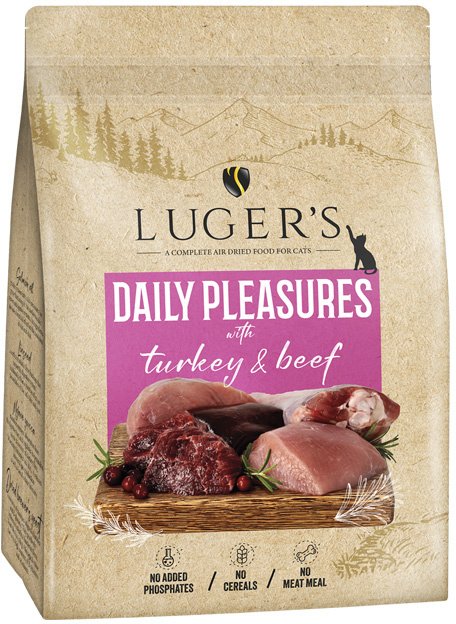 Lugers Daily Pleasures karma suszona dla kota z indykiem i wołowiną 1 kg