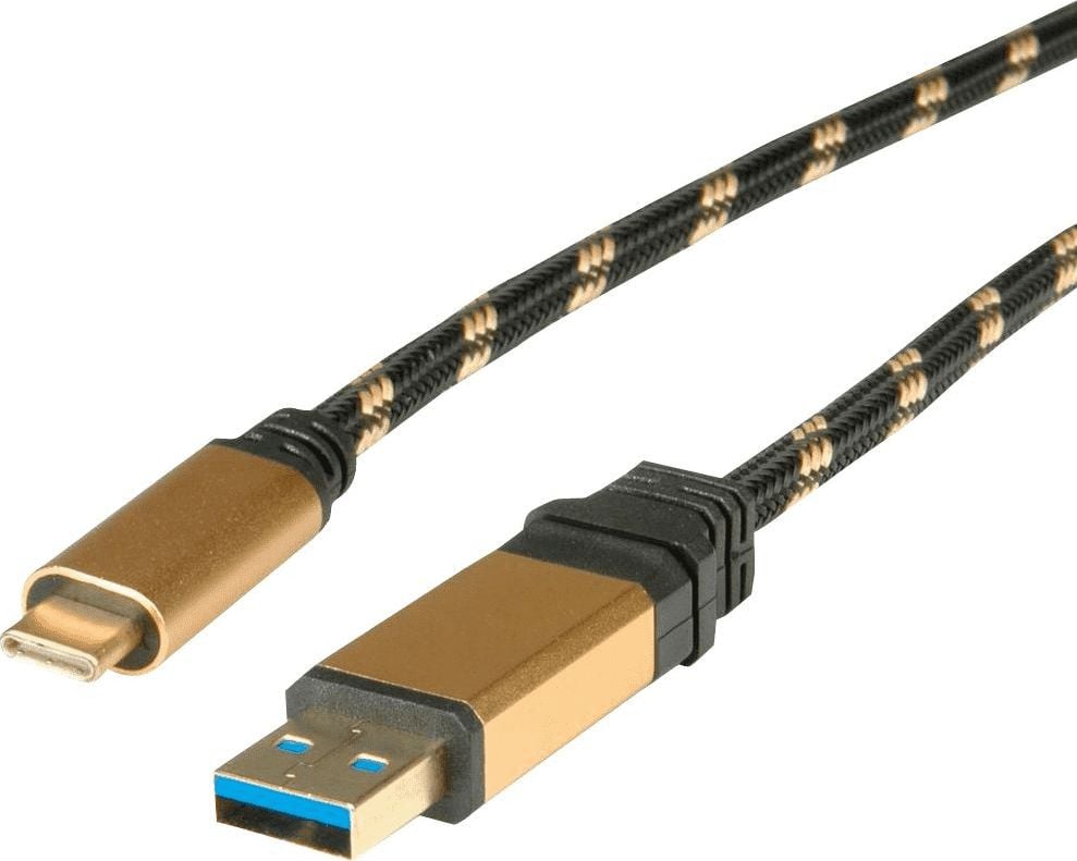 Kabel USB Roline USB-A - 1 m Złoty (JAB-3386328)
