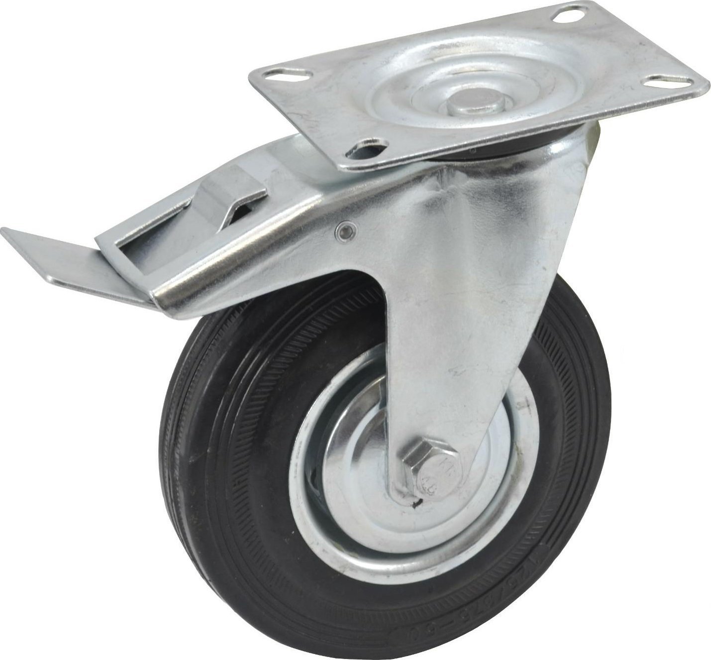 AWTools AWTOOLS KOŁO SKRĘTNE CZARNA GUMA HAMULEC 125mm