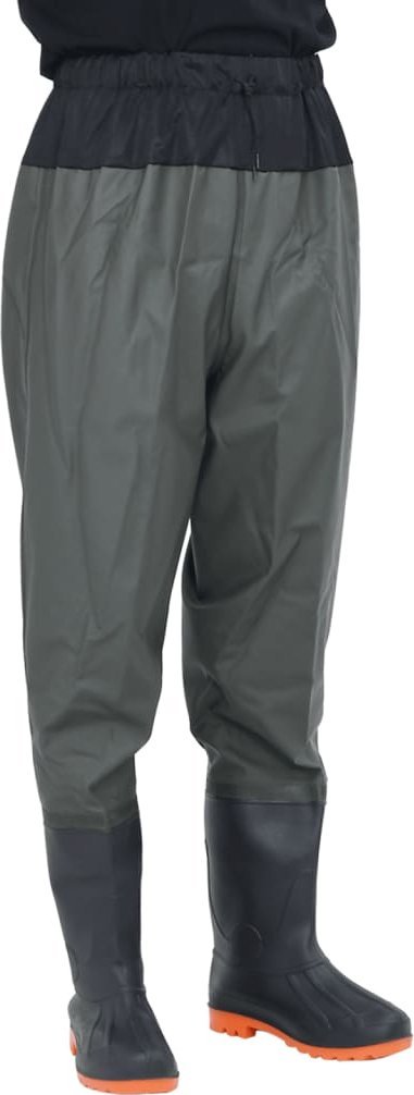 vidaXL Spodniobuty wędkarskie, do pasa, ciemnozielone, rozmiar 38