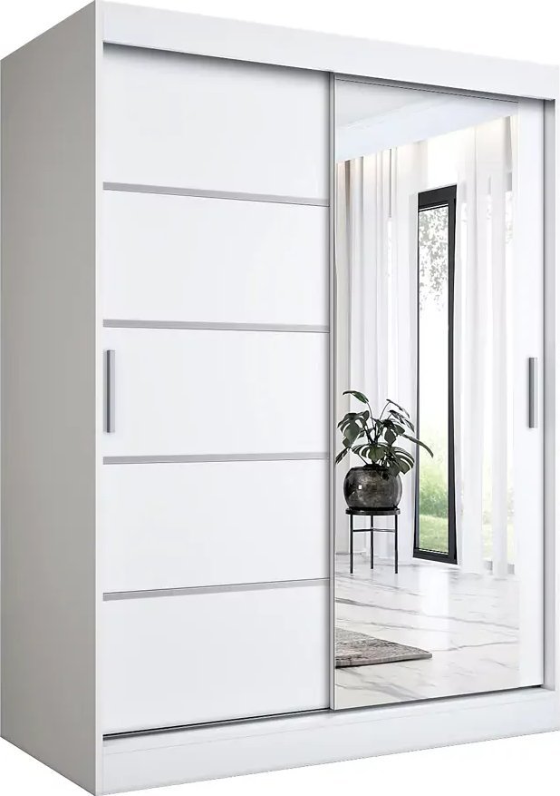 Elior Biała szafa przesuwna 150 cm - Lorenza 4X