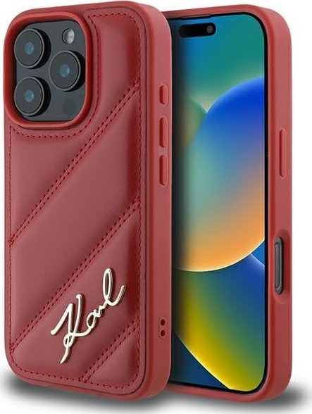 Karl Lagerfeld KLHCP16LPQDSMGR iPhone 16 Pro 6.3" czerwony/red hardcase Quilted Signature