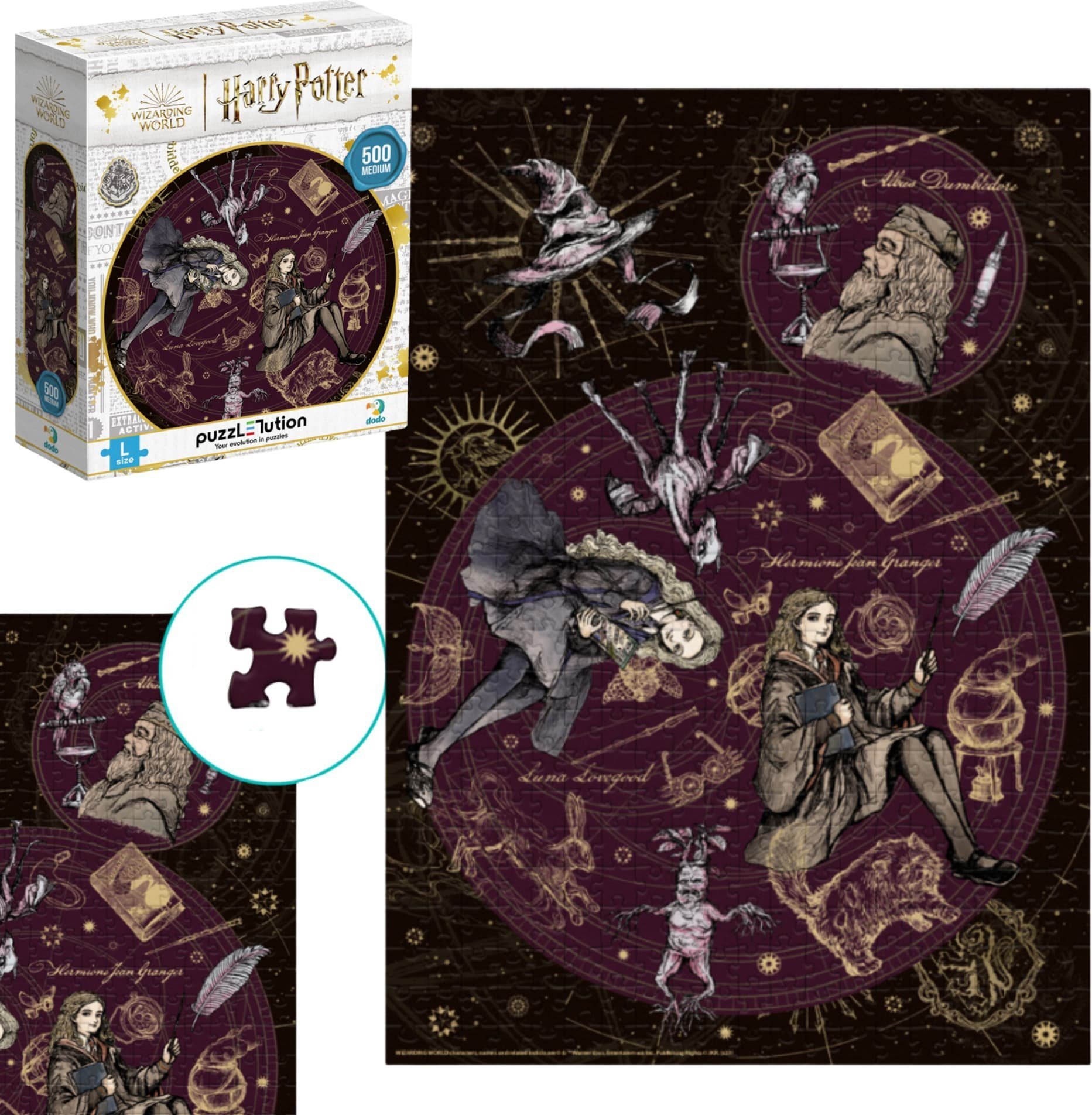 Dodo Puzzle Harry Potter Zestaw Układanka 500 Kolorowych Elementów Magia