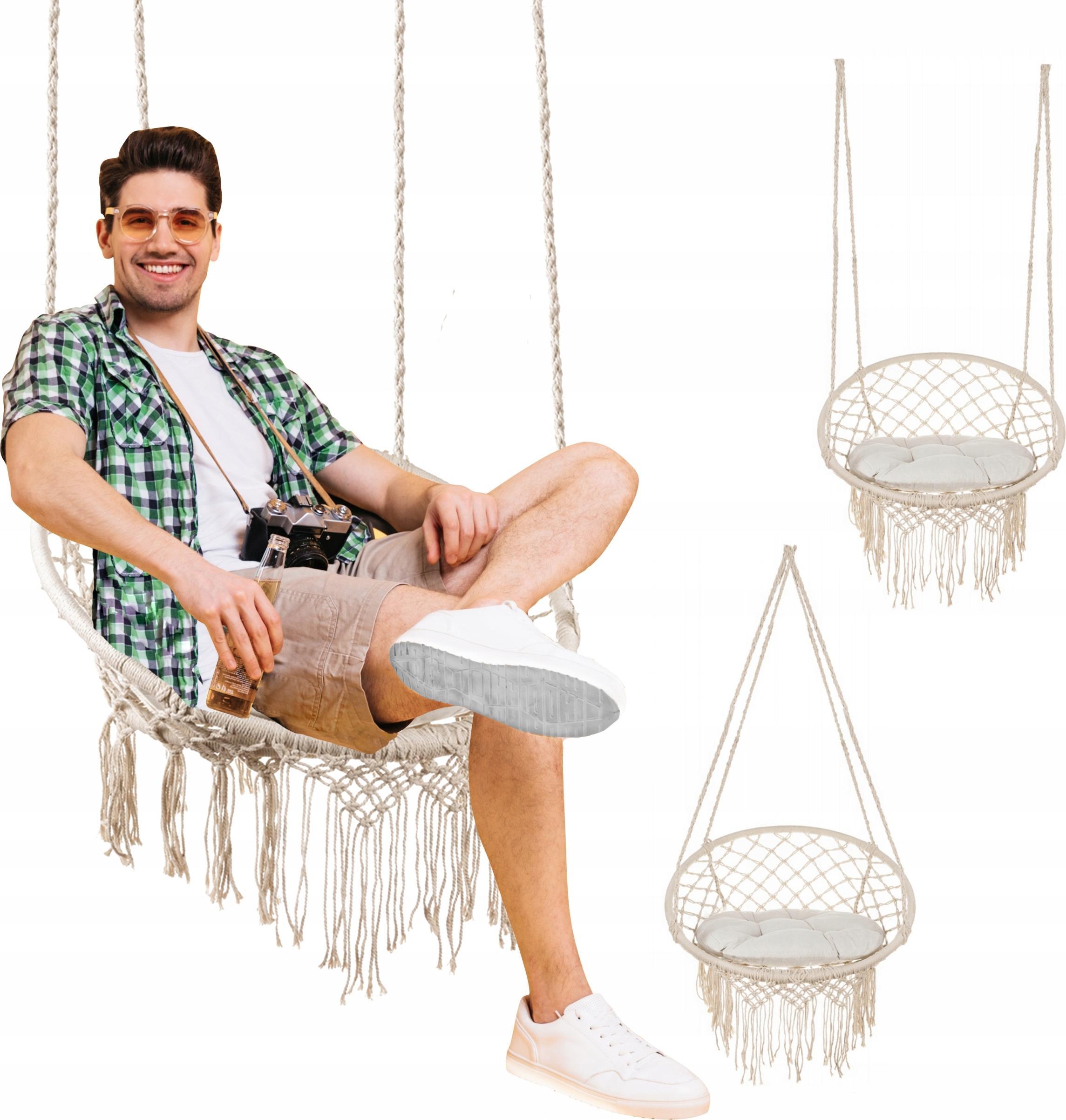 SunActive Fotel Huśtawka Wisząca Gniazdo Ogrodowy PODUSZKA