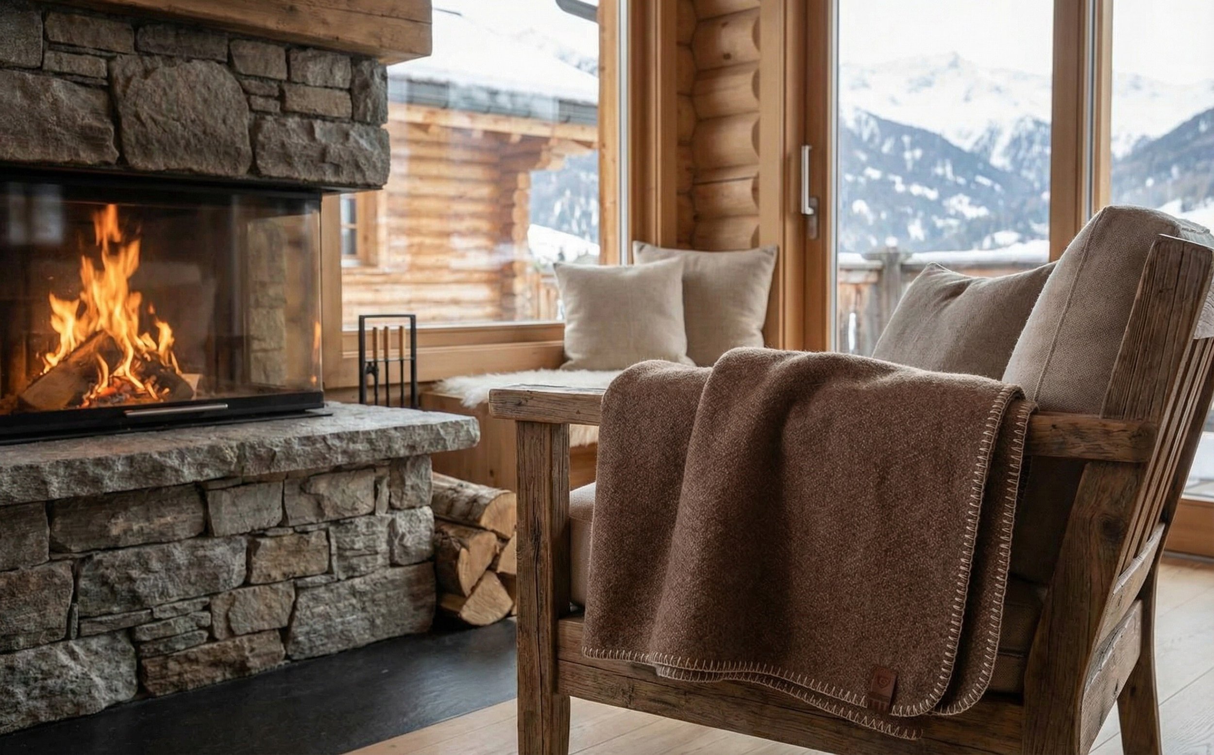 Koc wełniany 160x200 cm MERANO 07546560 Brown