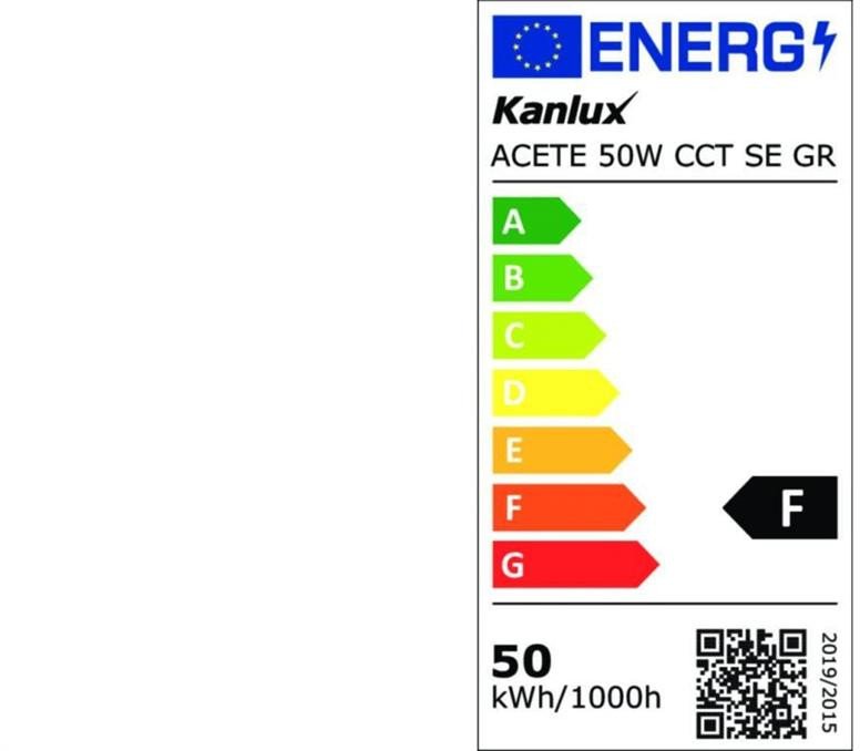 Projektor z czujnikiem ruchu ACETE 50W CCT GR 4300lm(WW)/5400lm(NW)/4850lm(CW) 3000K/4000K/6500K IP44 szary 38498