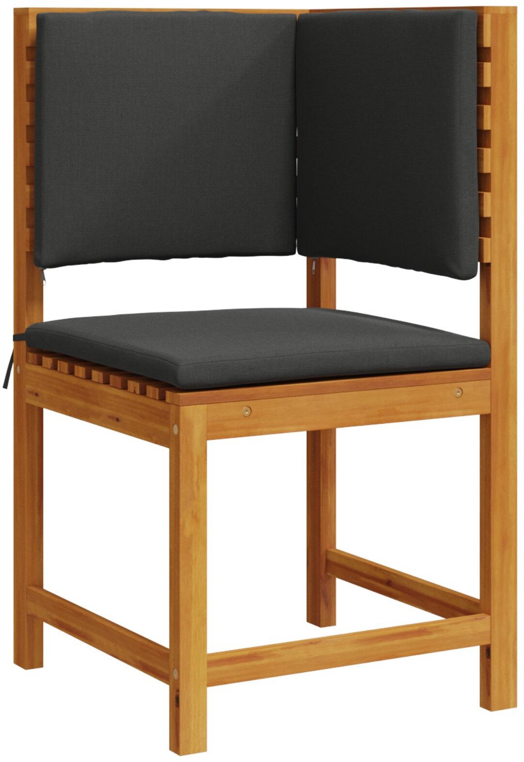 vidaXL Zestaw sof narożnych Zestaw 3 Antracytowy Drewno akacjowe Duży