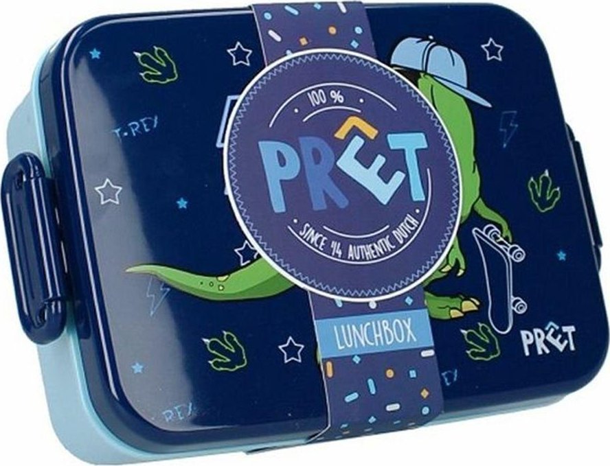 Śniadaniówka z przegródką Dino T-Rex Navy Pret