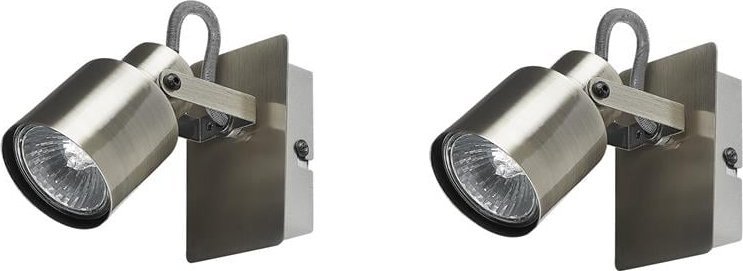 Kinkiet Beliani Zestaw 2 lamp ściennych metalowych srebrny BONTE!