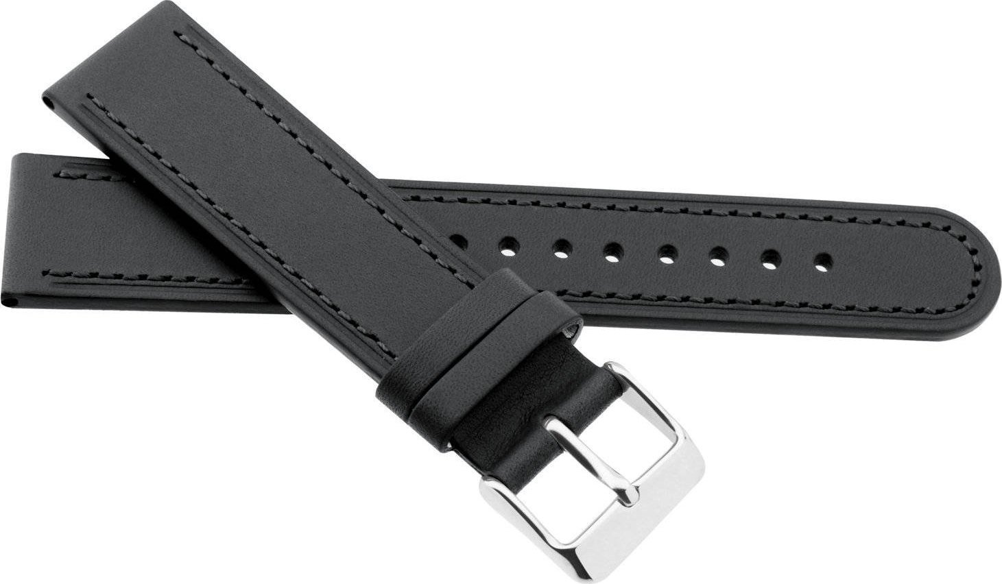 JVD Skórzany pasek do zegarka 20 mm JVD R41601-20 XL czarny