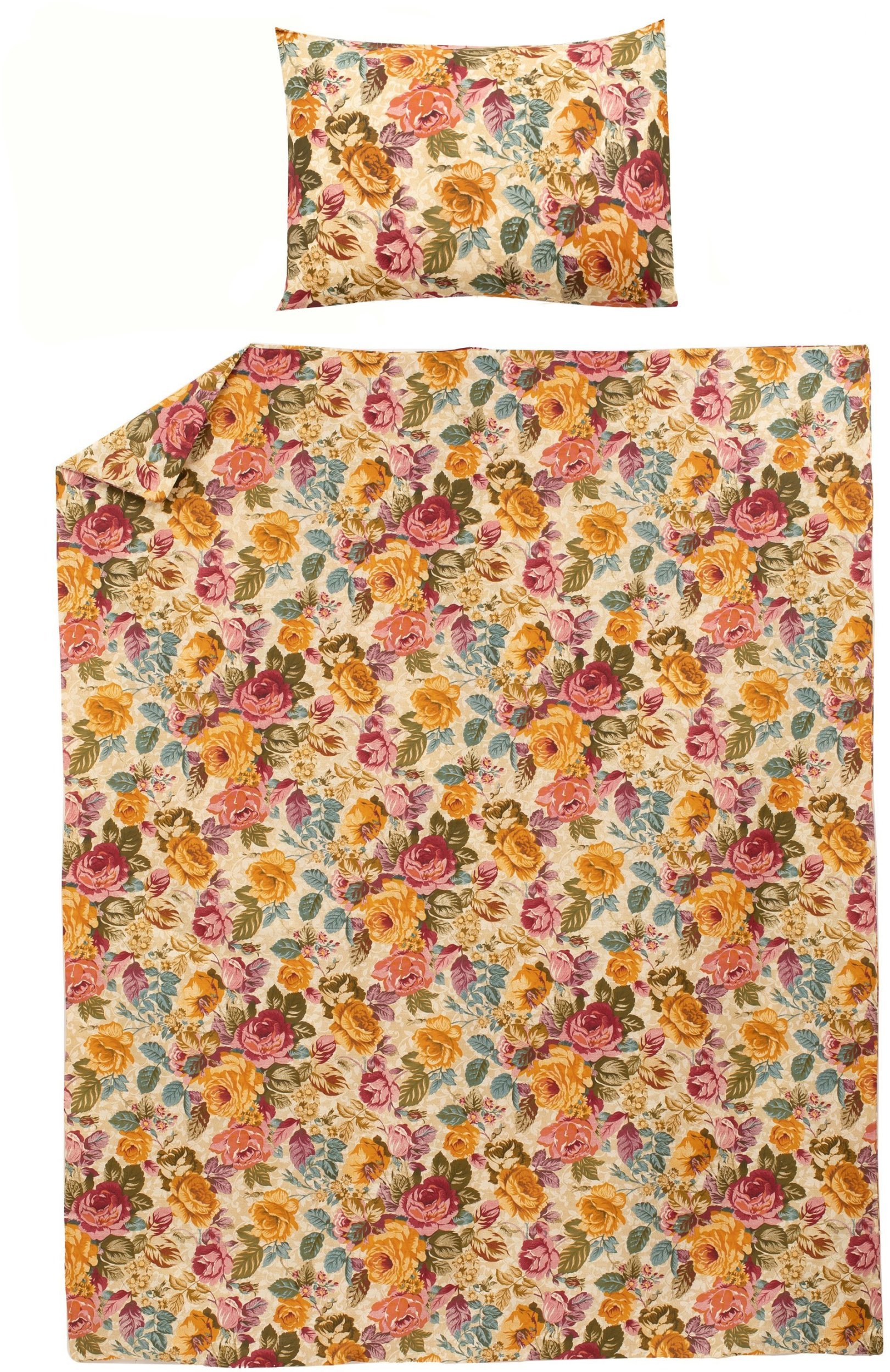 BED COV SET Flowers KSL COTTON 140x200CM