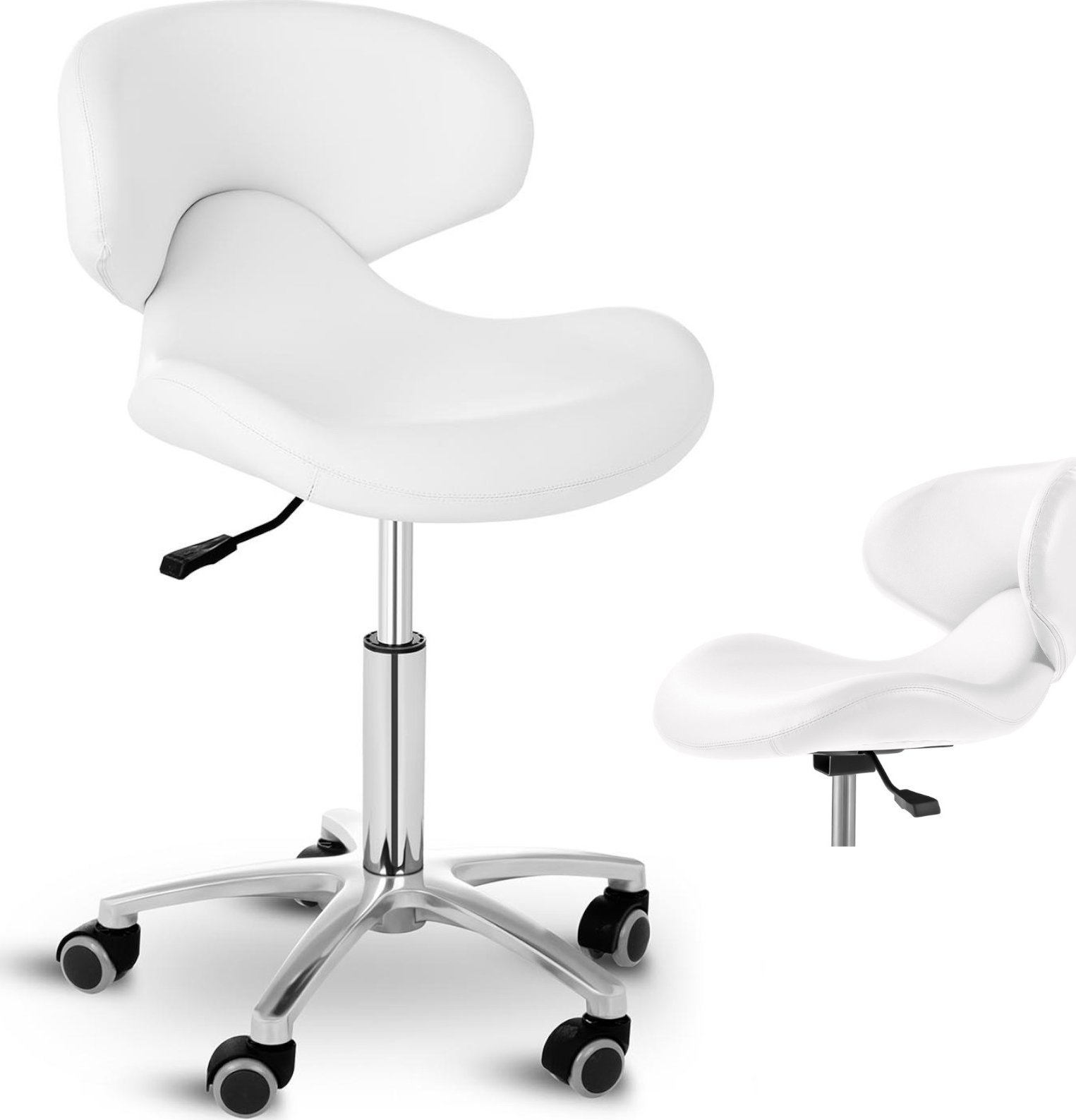 Physa Krzesło kosmetyczne na kółkach Physa ANDRIA - białe Krzesło kosmetyczne na kółkach Physa ANDRIA - białe