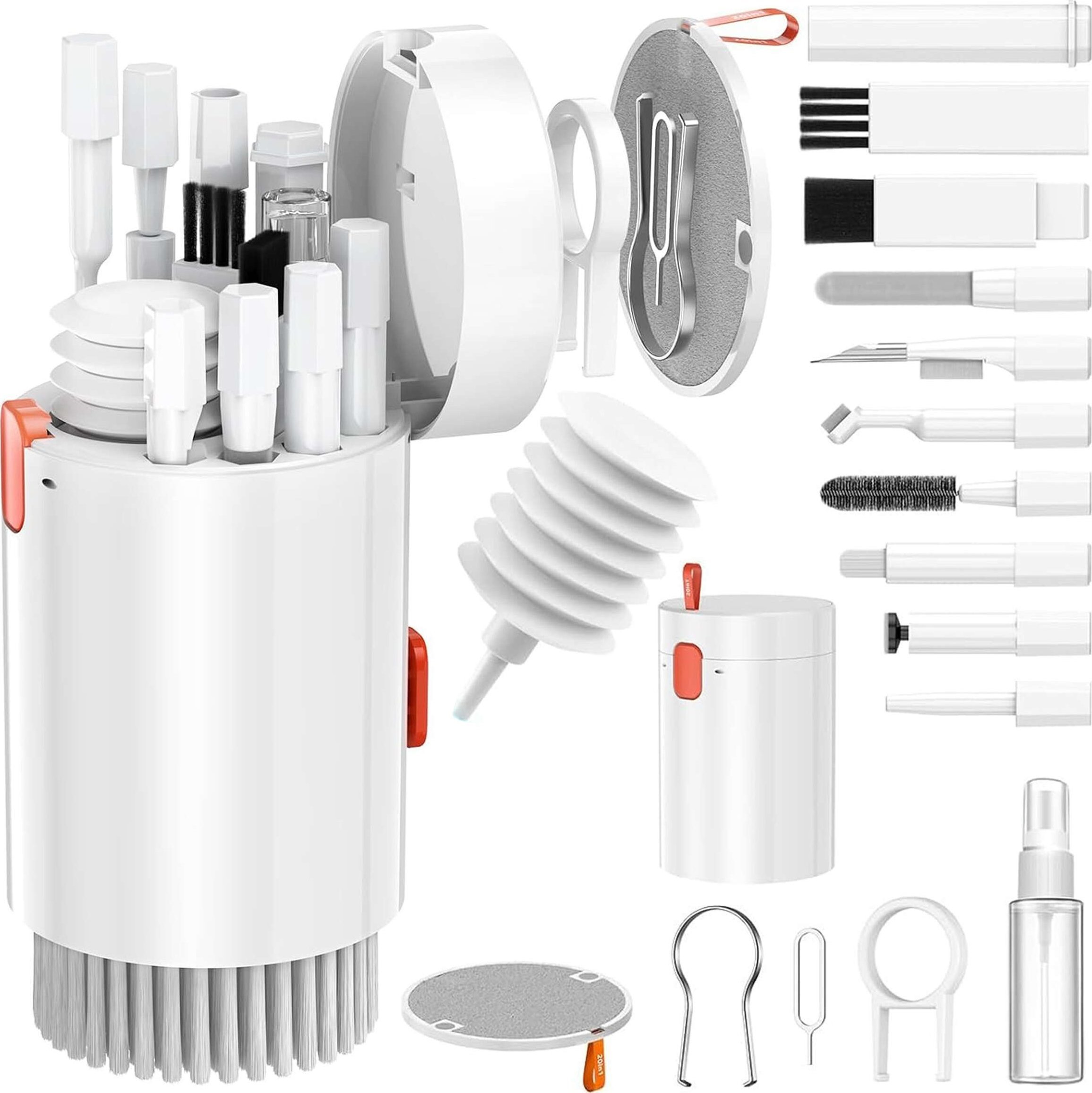 Alogy Zestaw czyszczący 20w1 do czyszczenia klawiatury telefonu słuchawek Wielofunkcyjny Czyścik Szczotka Alogy Set biały