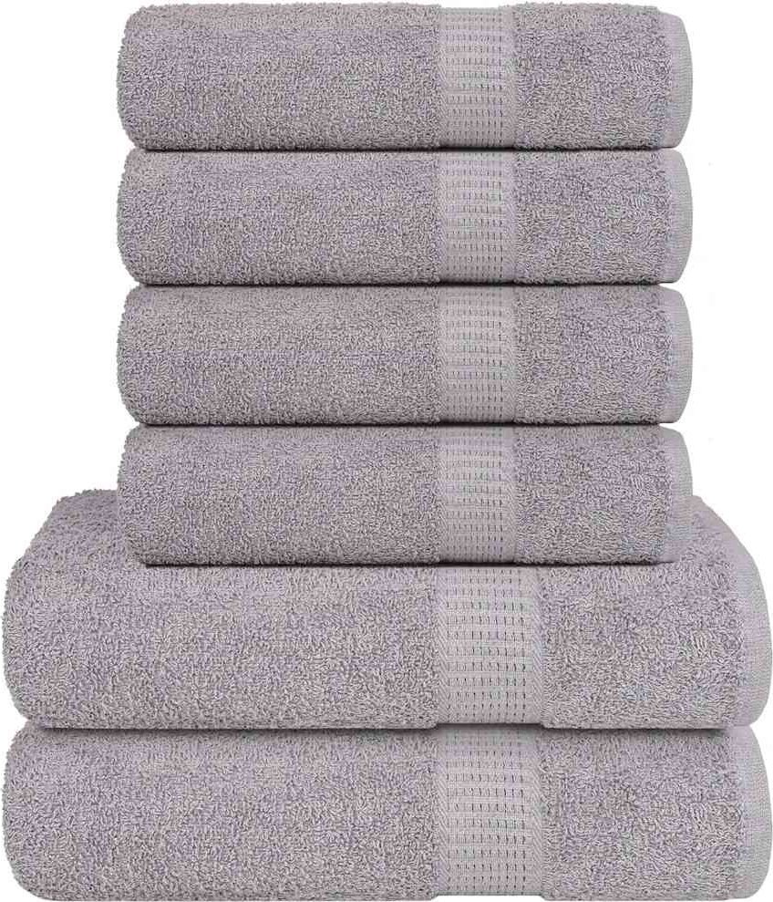 vidaXL 6-cz. zestaw ręczników, szary, 360 g/m2, bawełna 100%